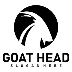 goat head logo design vector