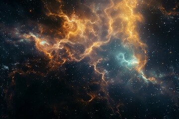 Fototapeta premium Stunning cosmic nebula with glowing colors and sharp details, showcasing the beauty and mystery of deep space and interstellar phenomena.