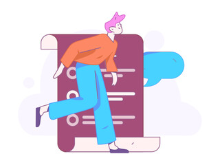 Marketing planning business characters flat vector concept operation hand drawn illustration
