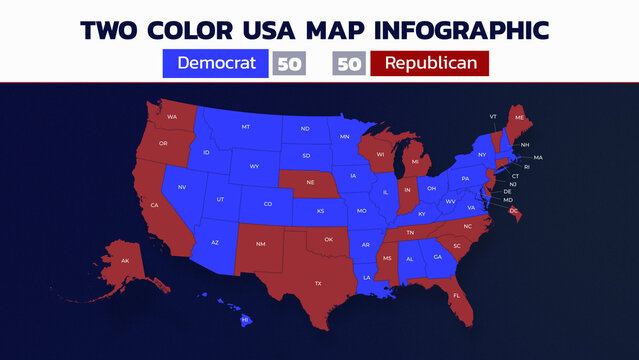 Two Color USA Map Infographic