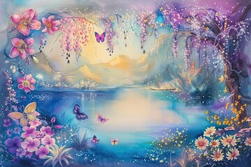 Petals and leaves: a watercolour portrait of nature, where each drop of paint brings to life the green of trees, flowers of the field and the singing of the birds, immersing us in her peaceful abode.