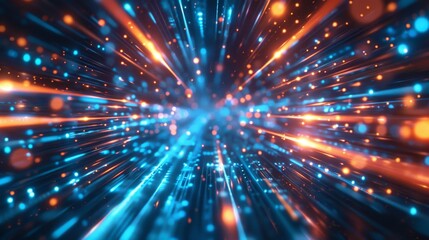 Fototapeta premium Abstract Technology Light Streaks - Generative AI