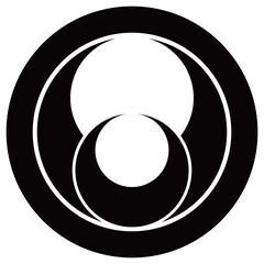 家紋です。丸に子持ち向い月です。