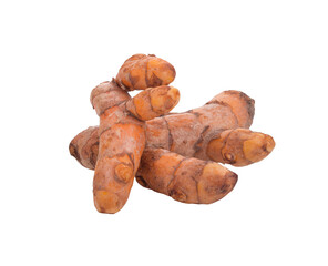 Fresh turmeric roots isolated on transparent png