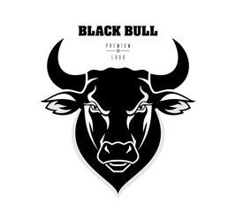 Black bull, logo, premium design. Taurus head logo icon design. Vector illustration