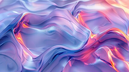 Fototapeta premium An abstract surface of purples, blues, and white curves with a colorful background, in the style of 32k UHD, light blue and pink, light orange and sky-blue, UHD image, shiny/glossy, Intel Core, light 