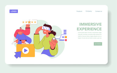 immersive marketing. Flat Vector Illustration