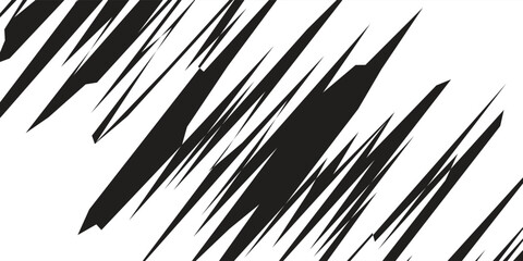 Obraz premium Wide vector black and white abstract modern sports background with diagonal lines. Vector illustration