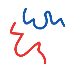 Blue red decorative lines graphic vector 