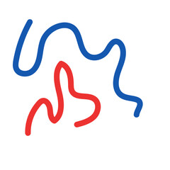 Blue red decorative lines graphic vector 