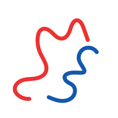 Blue red decorative lines graphic vector 