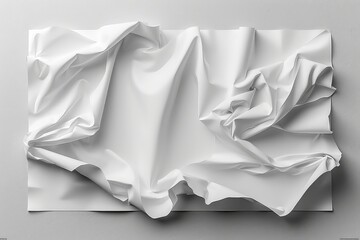 Obraz premium Crumpled blank white page mockup