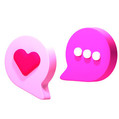 Obraz premium 3D Rendered Love Chat Isolated on The Transparant Background
