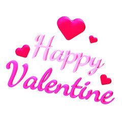 3D Rendered Happy Valentine Isolated on The Transparant Background