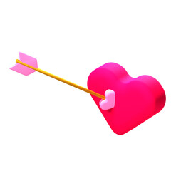 3D Rendered Love Target Isolated on The Transparant Background