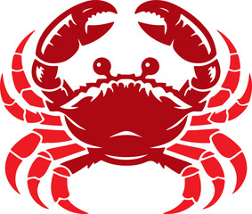 Ilustration Crab Logo Design Silhouette with simple color, suitable for t-shirt, icon or wallpaper
