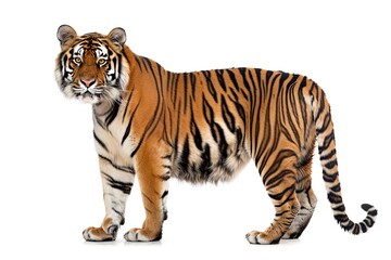 Fototapeta premium Tiger Standing on White Background