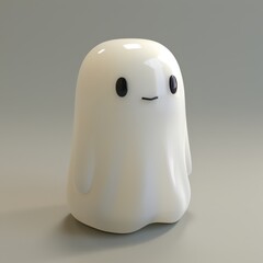 Cute 3D funny ghost. 3D rendering.