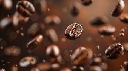 Fototapeta premium Coffee Beans Closeup On Dark Background
