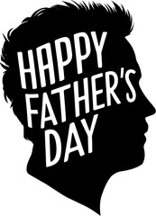 Happy father's day. Father's day silhouette clip art, illustration, photo. Flyer, banner or poster. Vector illustration.