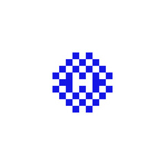 letter H initial with 8-bits style logo icon vector template