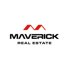 letter M initial with home real estate roof logo icon vector template