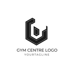 Modern and creative gym centre logo design with unique concept
