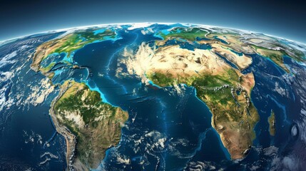 Fototapeta premium High-resolution physical world map with detailed geography.