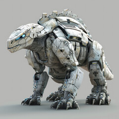 Fototapeta premium A Big Lizard With Robot Armor Military 3D Models