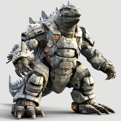 A Big Lizard With Robot Armor Military 3D Models