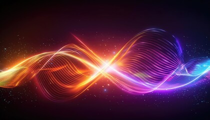 Abstract background with glowing lines, Neon lines background, glowing wavy neon light particles, website banner, colorful neon light background