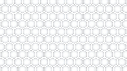 Abstract honeycomb background white. Seamless pattern of the hexagonal netting. Realistic geometric mesh cells texture. Abstract white vector wallpaper with hexagon grid.