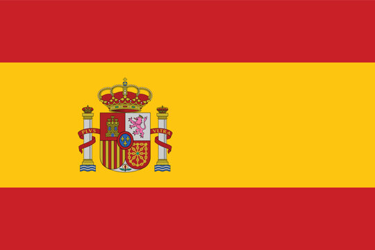Original and simple Spain flag isolated vector in official colors and Proportion Correctly. Accurate dimensions and official colors.