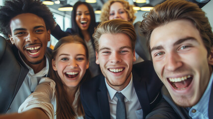 happy new young diverse employees enjoying at welcome party, orientation, team building socializing activity 