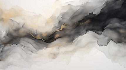 Naklejka premium Ethereal Sheen in Smoky Quartz and Silver Liquid Paint Art