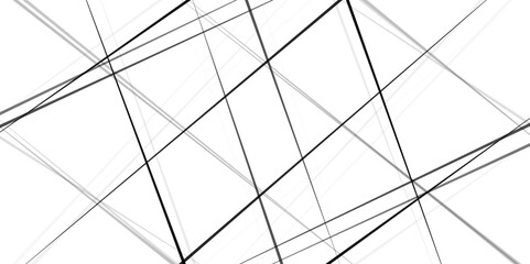 Fototapeta premium Abstract random black line for background. Black diagonal crossed lines for modern contemporary art backdrop white design template