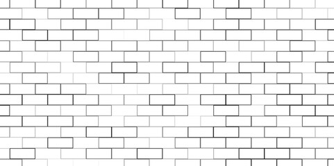 White brick wall background. bricks pattern. seamless brick wall. Brick texture running bond line drawing. 