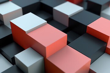 Obraz premium Abstract geometric blocks on black background