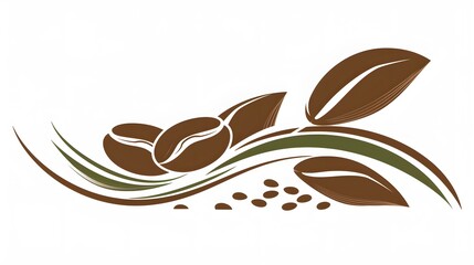 coffee bean and leaf vector 