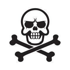 Skull And Crossbones Icon Vector Art, Icons, and Graphics on white background