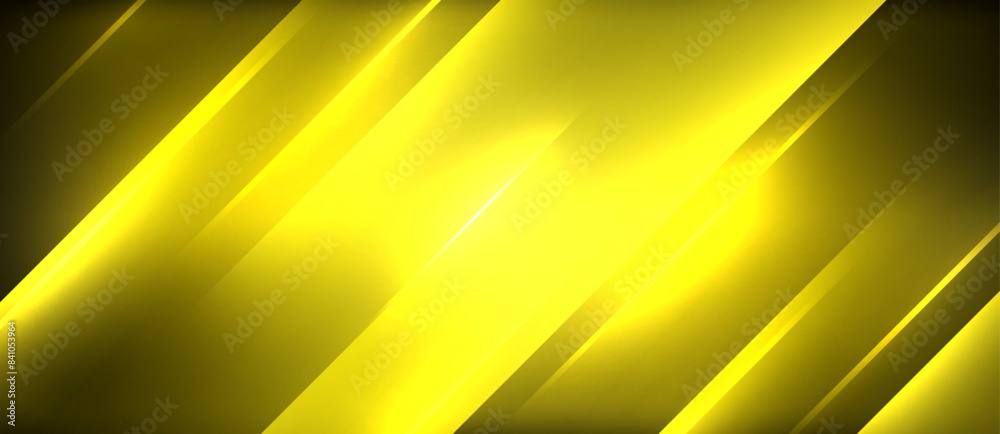 Poster neon dynamic diagonal light rays background. techno digital geometric concept design for wallpaper, 