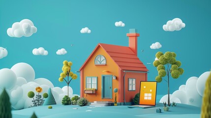 A high-energy ad campaign showing a seamless digital experience of comparing and buying home insurance, with dynamic graphics and user-friendly UI