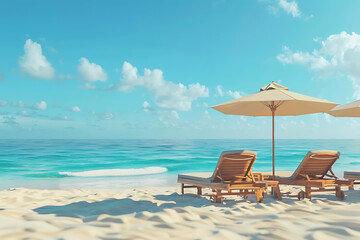 Obraz premium People relaxing and tanning at the beach, enjoying the sun, playing volleyball, and swimming