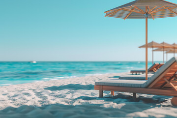 Obraz premium People relaxing and tanning at the beach, enjoying the sun, playing volleyball, and swimming