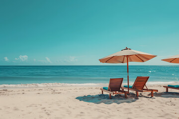 Fototapeta premium People relaxing and tanning at the beach, enjoying the sun, playing volleyball, and swimming