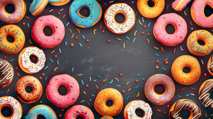 Fototapeta premium National donut day with space area for text