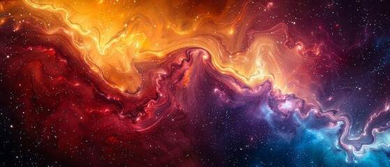 Close up, Celestial Dreams, a vibrant galaxy swirling with radiant colors, star clusters, and cosmic dust, ethereal light creating a mesmerizing spectacle