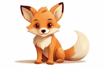 Obraz premium Cute and happy fox character illustration perfect for childrens books and nursery decor.