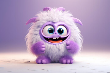 Fototapeta premium Fun and quirky commercial design featuring a cute, spectacled monster with a beautiful face.