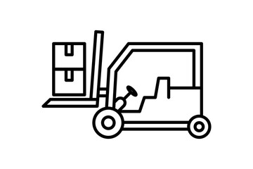 Forklift icon. icon related to supply chain. suitable for web site, app, user interfaces, printable etc. line icon style. simple vector design editable